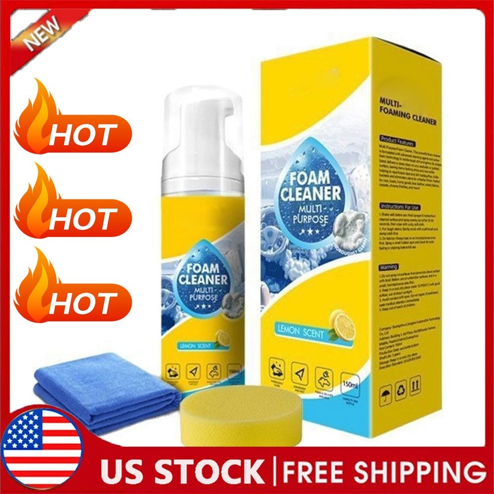 4-in-1 Multi-Enzyme Foam Cleaner, Deep Cleaning Spray for Car Kitchen Bathroom