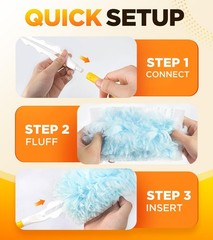 30 Count Duster Refill for Swiffer Duster with 1 Handle One Sided Disposable
