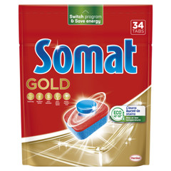 SOMAT GOLD 34 Eco Friendly Dishwasher Capsules Cleans Burnt In Stains