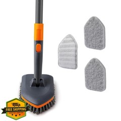 CLEANHOME Tile Tub Scrubber Brush Extendable Handle Bathroom Kitchen