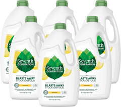 Dishwasher Detergent Gel Liquid Soap Lemon Scent Dish Detergent 42 Oz, Pack of 6