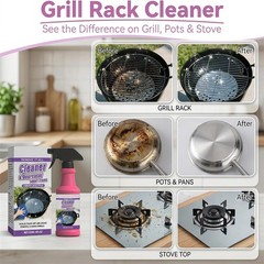 Grill Degreaser Spray Extra Fast-Acting Heavy-Duty BBQ Cleaner for Greasy Grates