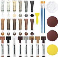 Wood Repair Kit 12 Color Filler 8 Marker Touch Up Furniture Floors Scratches