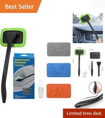 Multi-Purpose Car Windshield Cleaner – Extendable Handle & 4 Color Pads Included