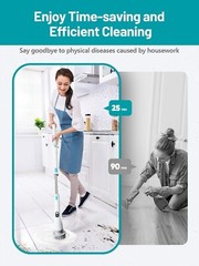 Electric Spin Scrubber, Shower Scrubber Cordless Cleaning Brush Full-Body IPX7