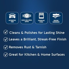 All Metal Wadding Polish, Chrome and Metal Cleaner for Cars, Kitchens, Bathrooms