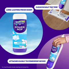 Swiffer Power Mop Floor Cleaning Solution Fresh Scent Floor Cleaner,25.3 oz, 2x.