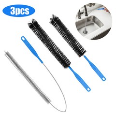 3 PCS Drain Pipe Cleaning Brush Set – Flexible Sink Bathtub Clog Remover Tools