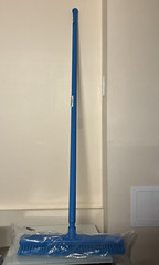 Vikan Blue Polypropylene Push Broom (70623) 18″ in with Handle (29623)
