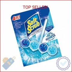Soft Scrub 4-in-1 Rim Hanger Toilet Bowl Cleaner, Sapphire Waters, 6 Count