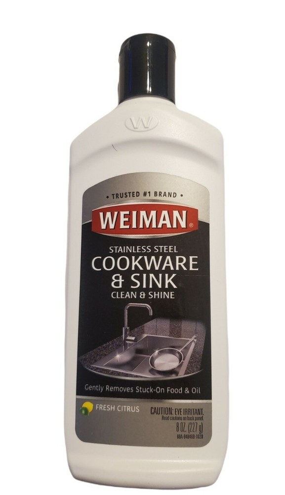3 Weiman STAINLESS STEEL COOKWARE & SINK Clean Shine 8oz Liquid FRESH CITRUS