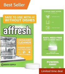 Septic Safe Dishwasher Cleaner Tablets – 6 Supply for Sparkling Clean