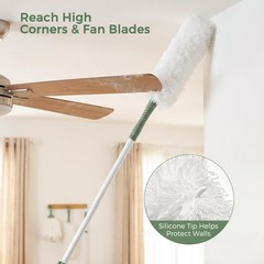 DEANIC 4-in-1 Window Squeegee Duster Mop with Holder Wall Mount Set