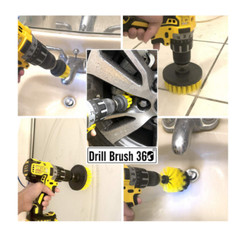 Scrubbing Drill Brush Attachments Shower Kitchen Professional Cleaning Time Save