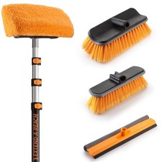 20 Foot Exterior House Cleaning Brush Set with 4-12 ft Extension Pole // Viny…