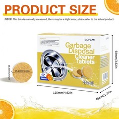 24 PCS Garbage Disposal Cleaner Tablet Deodorizer Citrus Sink Odor Eliminator