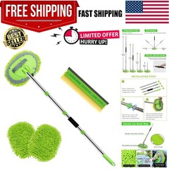 Car Wash Brush Kit – 62″” Long Handle Microfiber Cleaning Brush for Car RV Truck