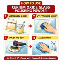 7oz (200g) 99% Cerium Oxide Glass Polishing Powder (7-9 Um) – Removes: Oil Fi…