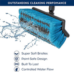 Car Wash Brush with Hose Attachment and Long Handle, 50 Inch Extendable