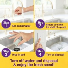 Foaming Garbage Disposal Cleaner Pods – 6 Pack Citrus Freshness & Odor Removal