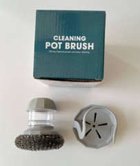 Kitchen Cleaning Brush Pot Dish Brush With Washing Up Liquid Soap Dispenser 2 In