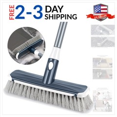 Floor Scrubber with Long Handle, 2 in 1 Scrubbing Brush Stiff Bristle Shower …