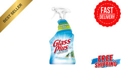 Glass Plus Glass Cleaner, 32 fl oz Bottle, Multi-Surface Glass Cleaner