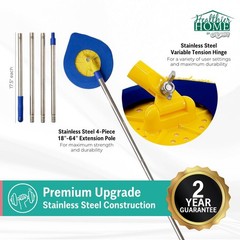 Extendable Wall Cleaner – Long Handle Ceiling & Baseboard Duster, Telescoping Mo