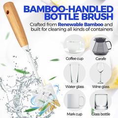 Holikme 6 Pack Dish Brush Set with Bottle Palm Straw Fruit & Veg Cleaning Brush