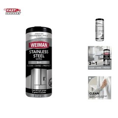 Stainless Steel Cleaner, 30 Count Wipes, Anti-Fingerprint, Removes Grease, Wa…