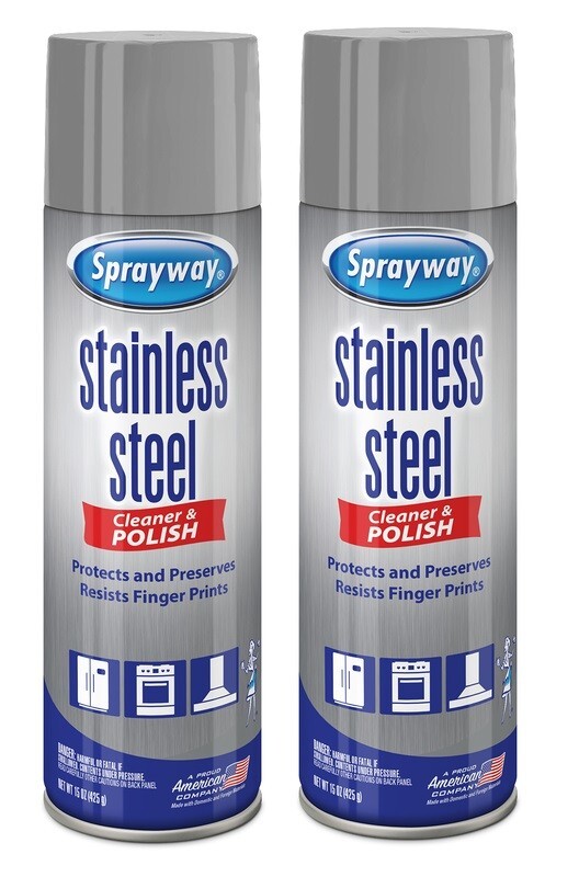 2 ~ Sprayway 15oz Stainless Steel Metal Pro Cleaner & Polish BBQ Water Based