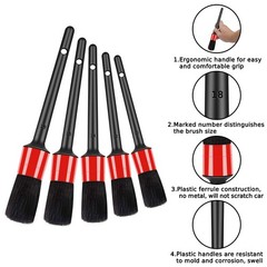 10pcs Auto Car Detailing Brush Set Car Interior Cleaning Kit Includes 5 Boar …