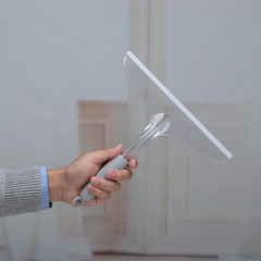 Shower Squeegee for Bathroom Glass Doors and Mirror, 10” Rubber Window Cleaner