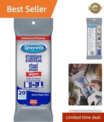 20 Unscented Stainless Steel Wipes – Effortless Removal of Stains & Smudges