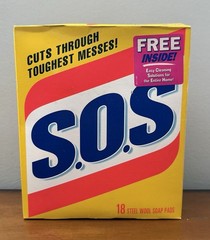NOS Vintage 1995 S.O.S Steel Wool Soap Pads 18 Count Sealed Box