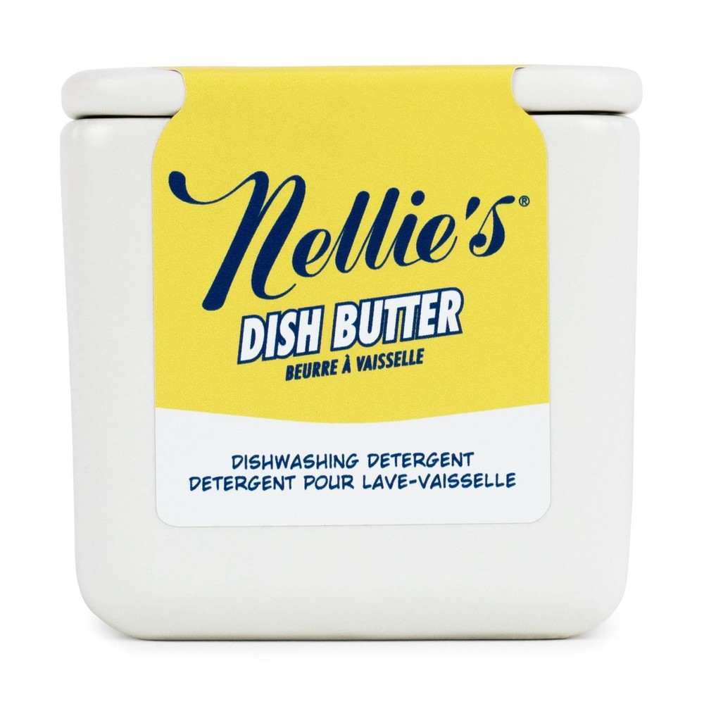 Nellies Zero Waste Dish Soap Butter Gentle Lemongrass Scent Reusable Container