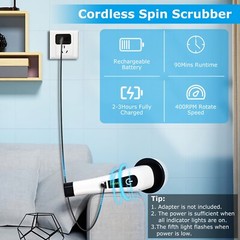 Electric Spin Scrubber Cordless Telescopic Bathroom Cleaning Brush Rechargeable