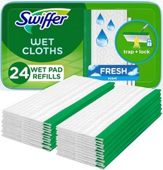 Sweep + Mop, Wet Pads Refill, Floor Cleaner for Dirt, Dust, Hair,