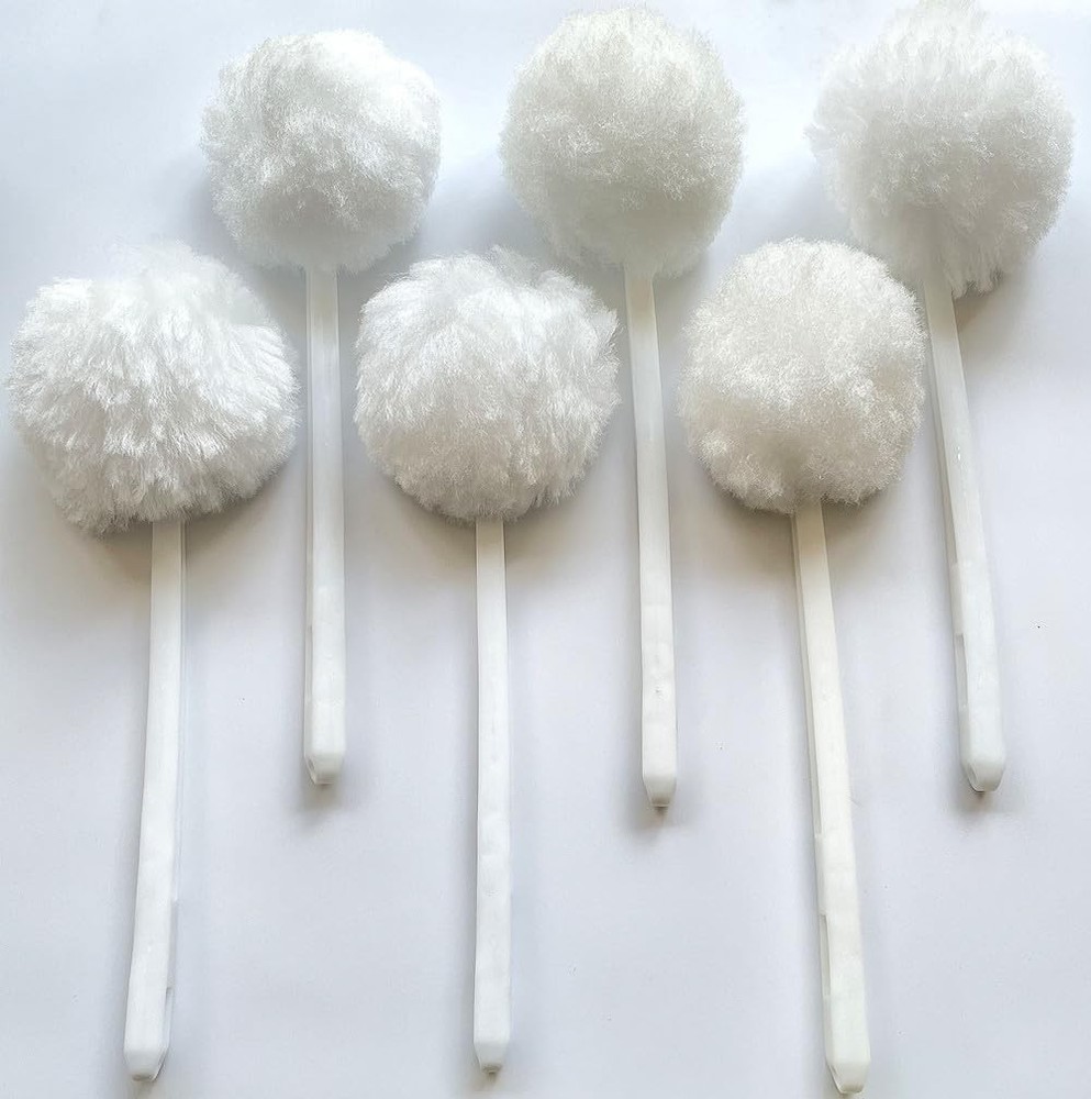 Bowl Brush Toilet Cleaning Brush Set Soft Polyester Head 15×5 inches White (6…