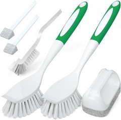 6 Pack Dish Brush with Handle Kitchen Cleaning Brush Set for Pot, Pan, Kitche…