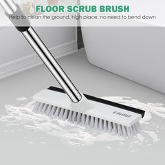 Floor Scrub Brush with Adjustable Handle Heavy Duty Stiff Bristle Tile Shower…