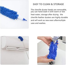 Professional Microfibre Dusters for Cleaning – Extendable 30-81″ Cobweb Kit