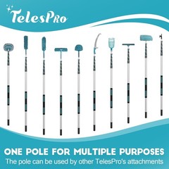 36ft High Reach Window Squeegee & Extension Pole, Telescoping Cleaner Kit, 5-Sta