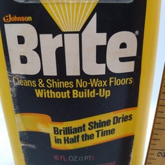VINTAGE BRITE NO WAX FLOOR CLEANER SC JOHNSON 16 OZ 1982 DISCONTINUED 3/4 Full