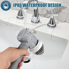 Electric Spin Scrubber Cordless Cleaning Brush with 6 Brush Heads Rechargeable