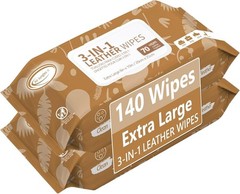 Extra Large 140 Count Leather Care Wipes – Lint-Free, Residue-Free Formula