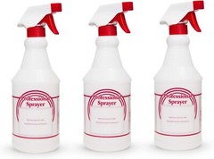 Houseables 24 Oz. Spray Bottles, 3 Pack, No-clog, Leak-proof Adjustable Nozzles