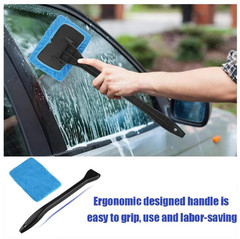 4pcs Car Window Cleaner Brush Kit Microfiber Windshield & Interior Cleaning