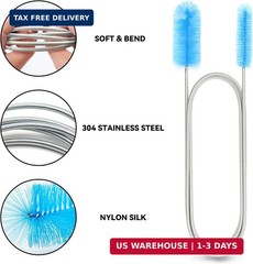 Flexible Drain Brush, 66 Inch Long Double Ended Hose Pipe and 58 Inch Tube Clean