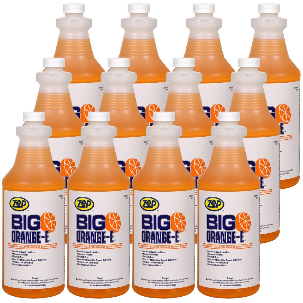 Zep Big Orange-E Citrus Industrial Degreaser Liquid – 1 Quart (Case of 12) 48501